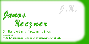 janos meczner business card